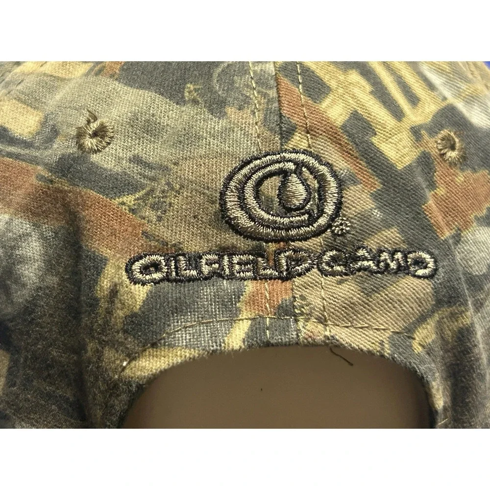 Outdoor Cap Oilfield Camo Born on a Rig Adjustable Hat Oilfield Worker